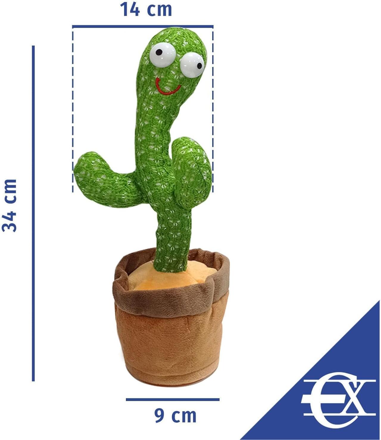 Cactus Bailarín de Peluche con Luces LED y Música
