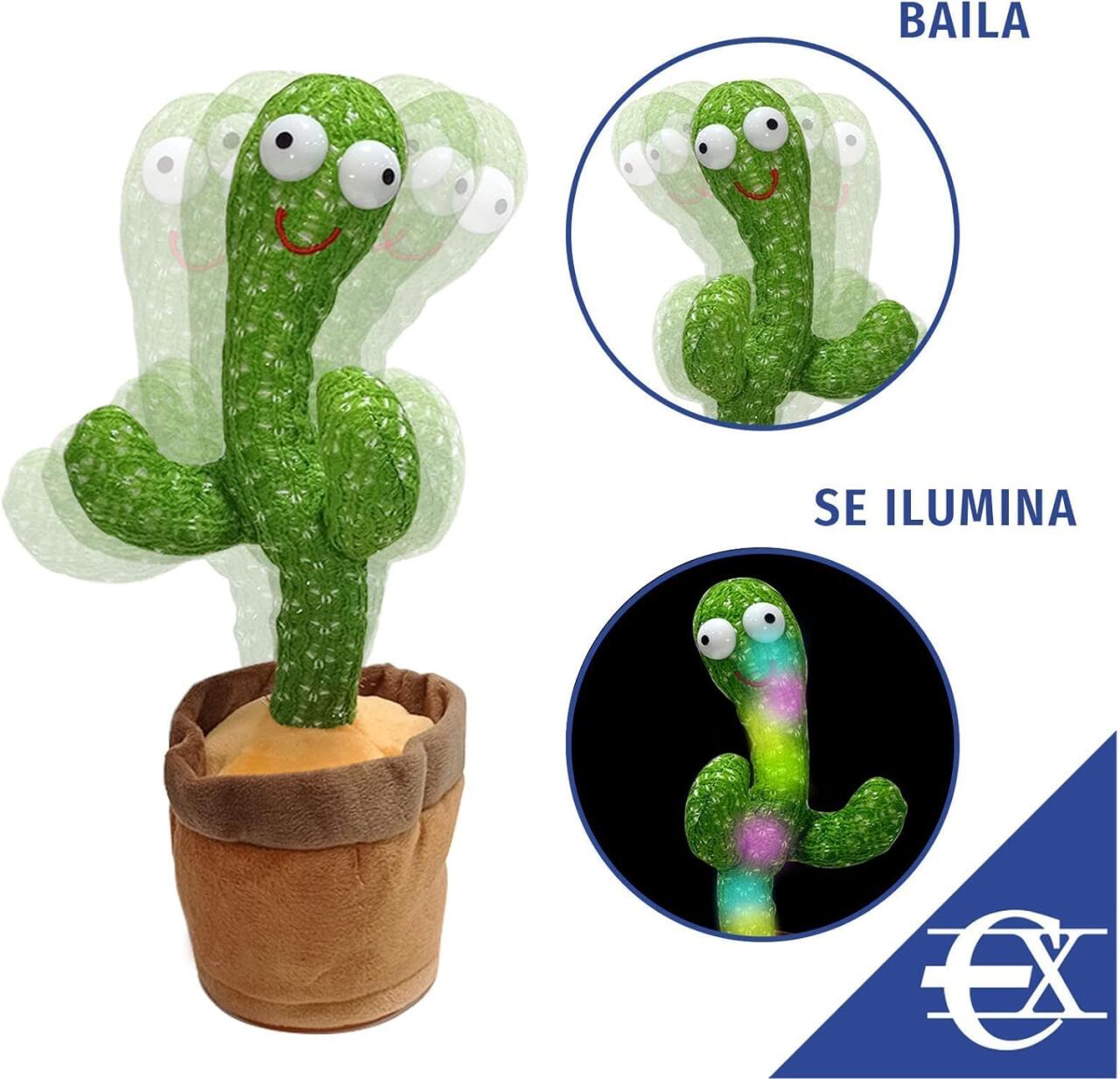 Cactus Bailarín de Peluche con Luces LED y Música