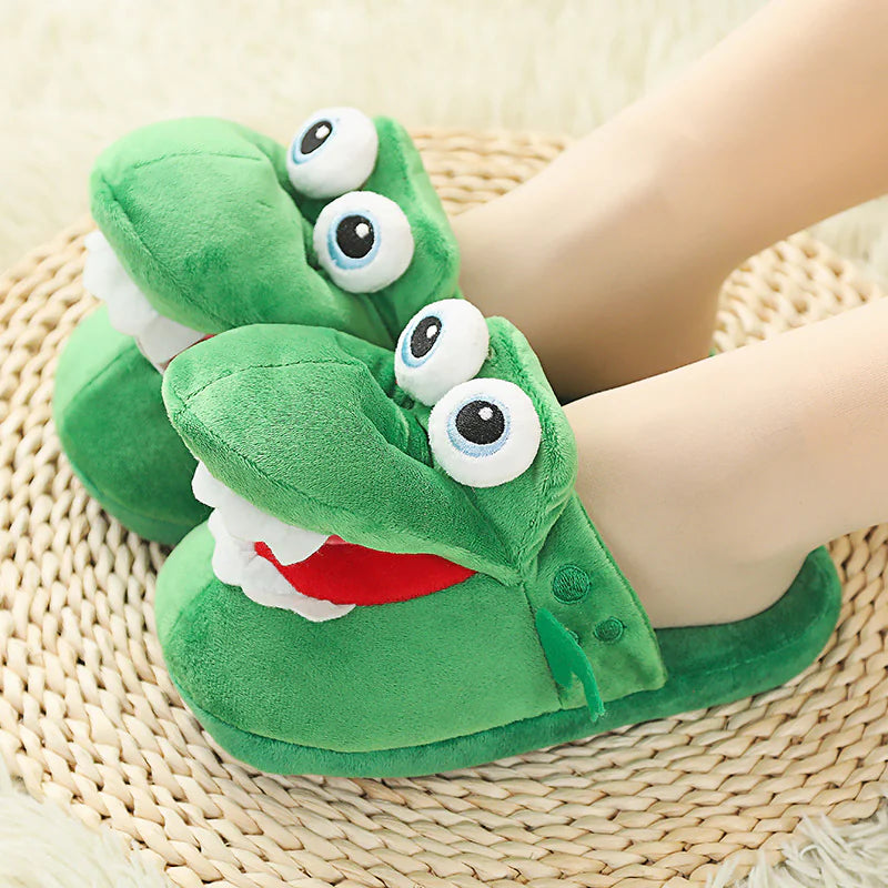 Pantuflas de Cocodrilo con Boca Móvil