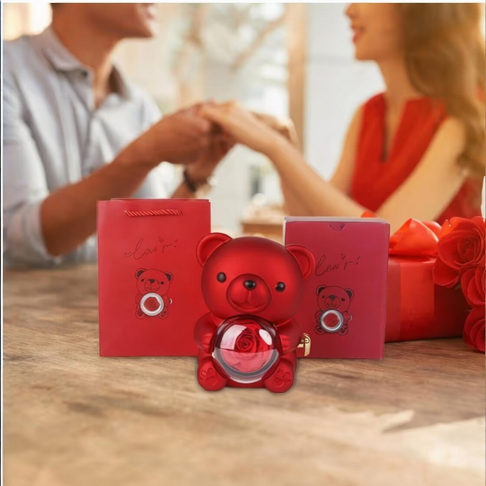 Regalo osito con rosa eterna