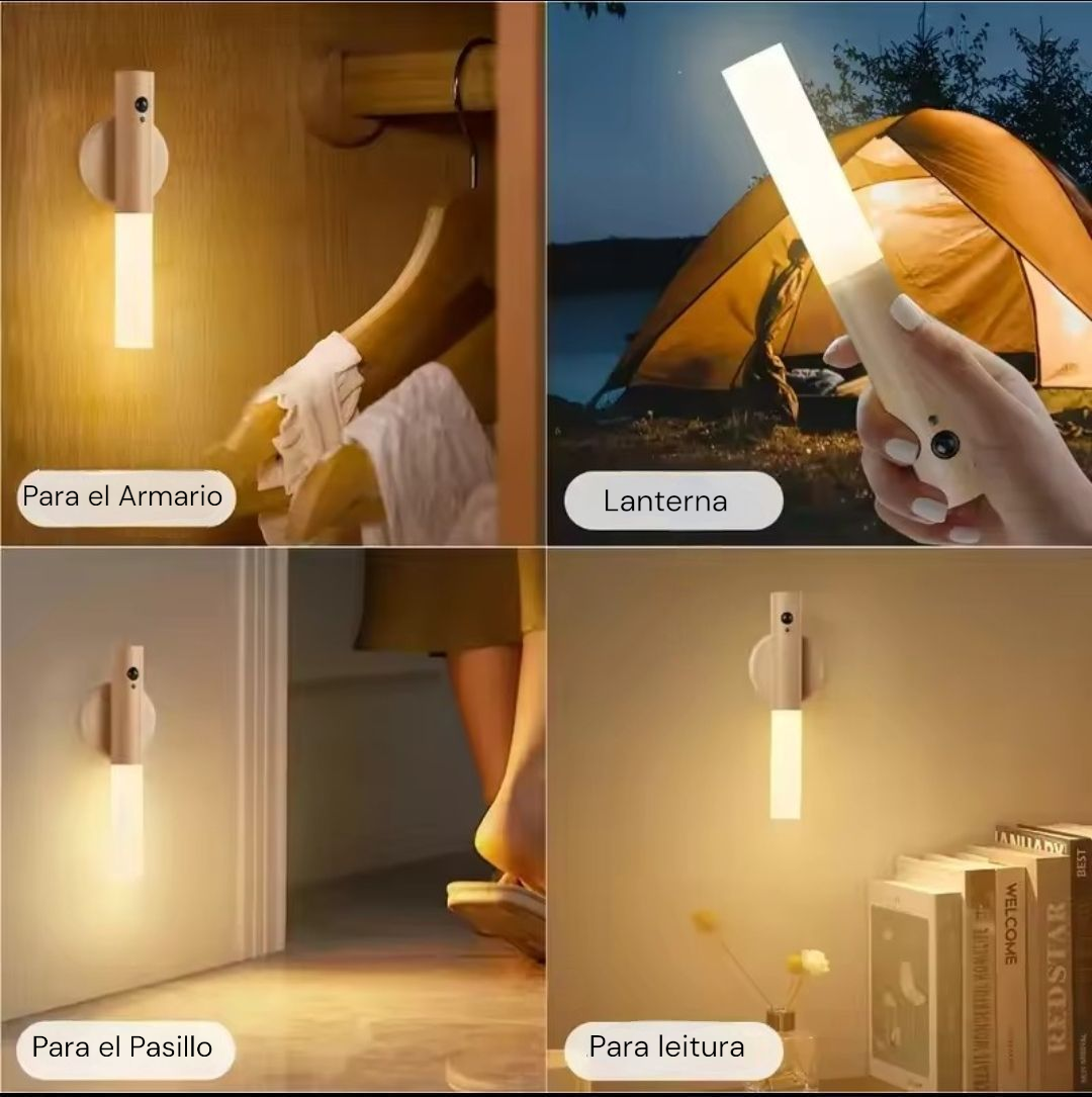 Luz Nocturna LED Magnética con Sensor de Movimiento