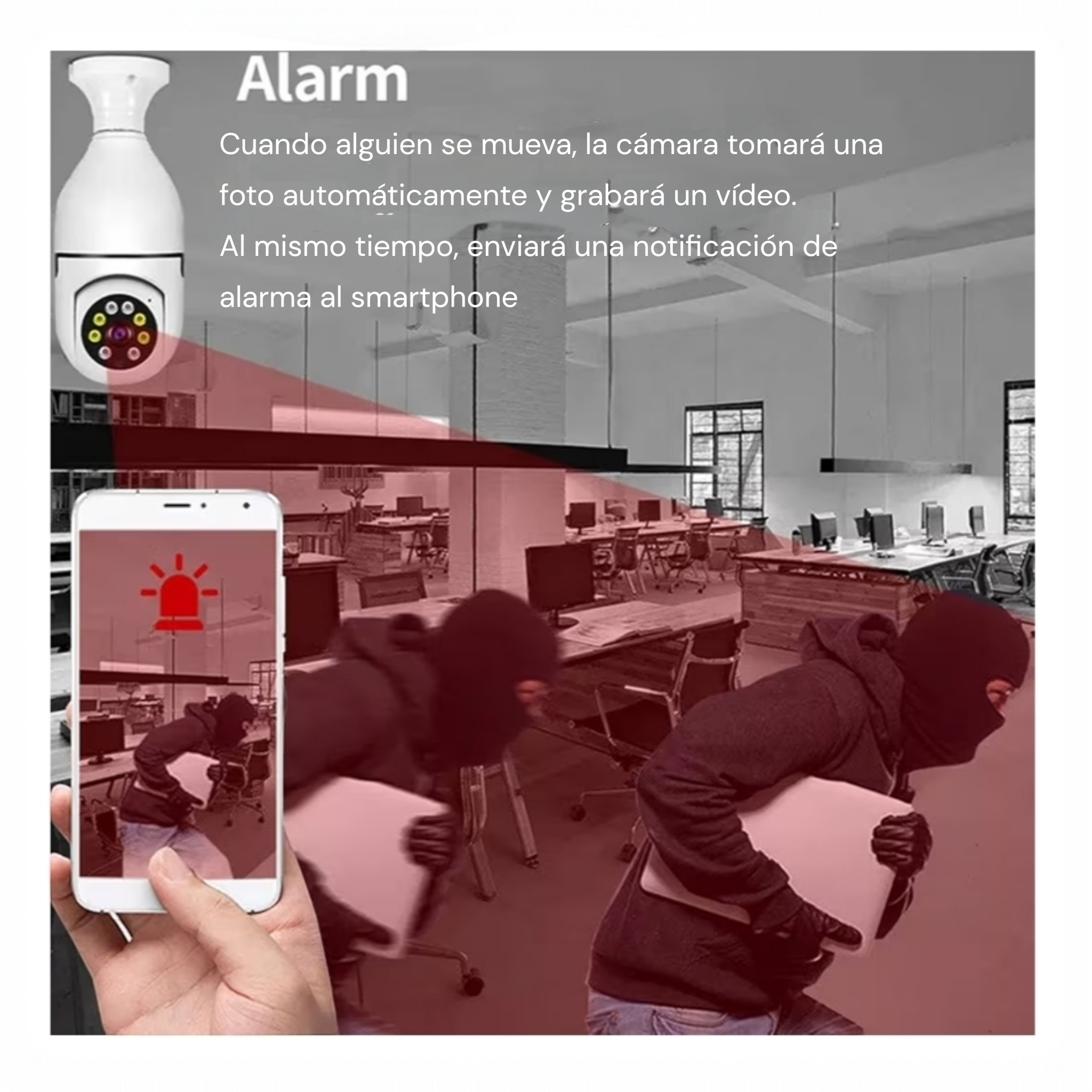 Cámara de seguridad inalámbrica adaptador bombilla